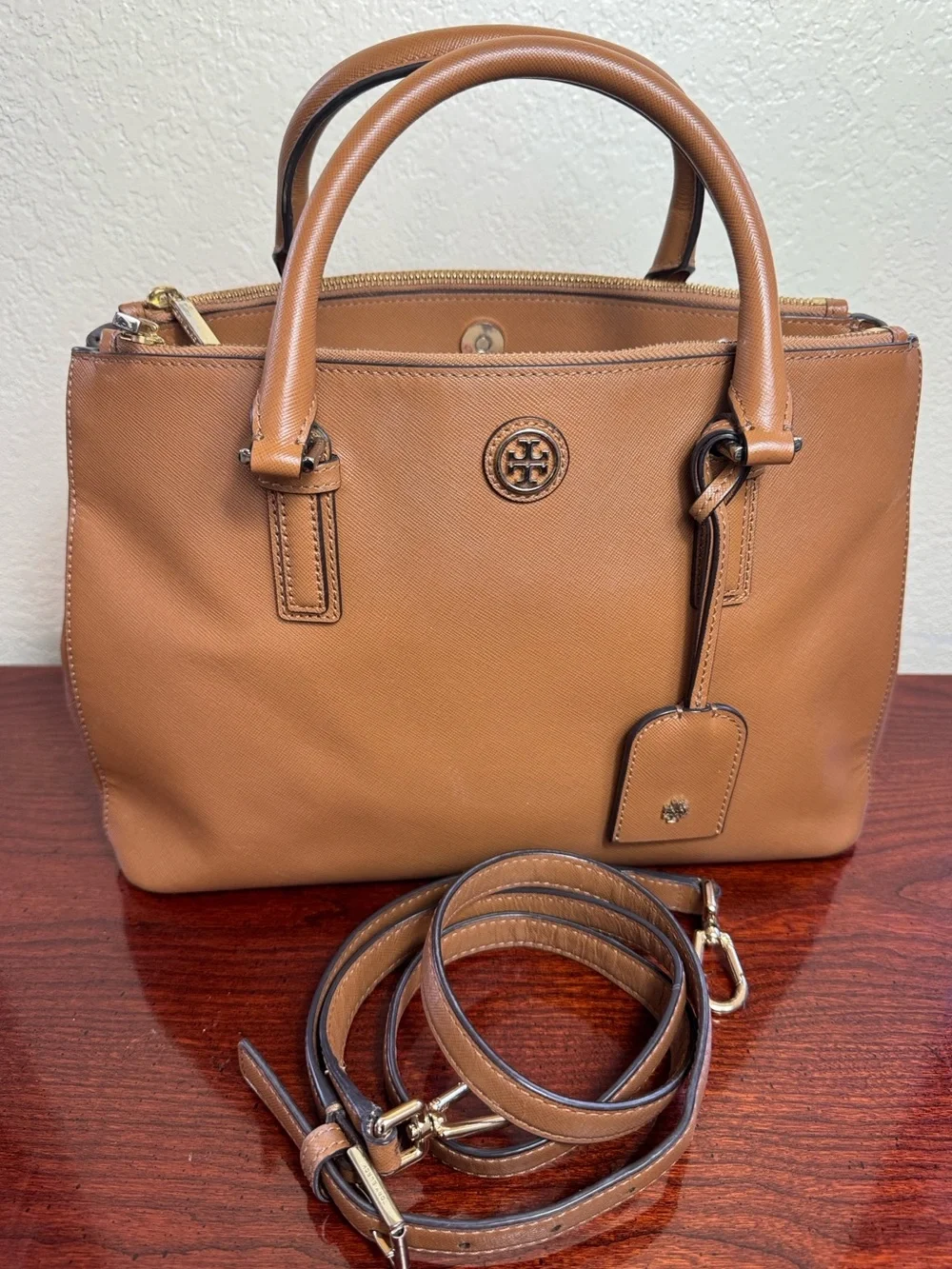 Tory Burch  Robinson Saffiano Leather Satchel with Top Handles